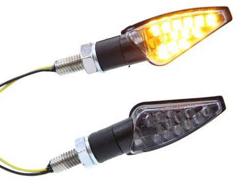 Citomerx LED Mini Blinker TEO rauchgrau getönt (smoke grey) | Passend für Motorrad Roller mit E-Nummer, Kawasaki Z750, Honda CBR600 F PC35, Yamaha DT 125, KTM 640 LC4, Yamaha YZF-R6 600