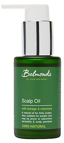 Balmonds Hair, Scalp & Beard Oil 50ml with Rosemary, Hemp & Tea Tree - Natural Conditioning Treatment for Dry, Itchy Scalps - Nourishes & Moisturizes