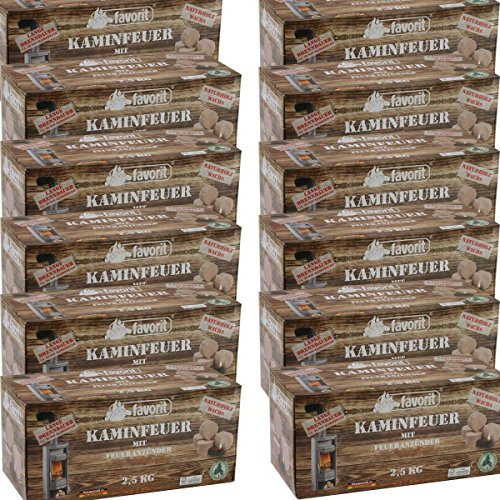 FAVORIT Kaminfeuer Jumbo Anzünder 30 kg, Naturholz und Wachs, Geschmacksneutral, Block, Anzünder, Feuerzeug