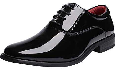Bruno Marc Men's Dress Shoes, Faux Leather Oxford Tuxedo Shoes, Classic Lace-Up Design, Comfortable Leather Lining, Durable Wooden Heel, Formal Events, Size 11,Black,CEREMONY-05