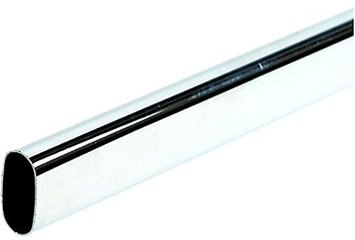 Asta ovale per appendere vestiti nell’armadio, tubo cromato, 30 x 15 mm + estremità di supporto, Length - 995mm