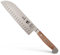 Güde Solingen - Cuchillo Santoku alveolado forjado, 18 cm, madera de nogal, ALPHA-WALNUT - doble virola, Hecho a mano en Alemania