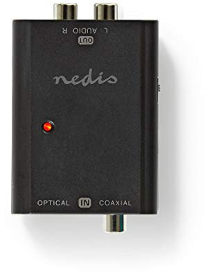 Nedis Digital Audio Converter - 2-Weg - S/PDIF (RCA) Buchse/TosLink Buchse - 2X Cinch Buchse - 1.80 m - ABS - Anthrazit
