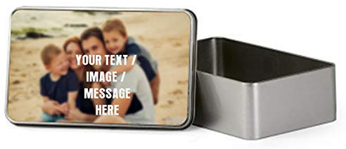 Getagift Personalised with your own Text/Image/Any Name themed Funny Round & Rectangular shaped portable metal tin storage box (Rectangular Shape)