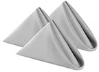 Cupuamon Stoffservietten, 50,8 x 50,8 cm, waschbar, Polyester, weiche Tischservietten für Hochzeit, Party, Bankett, silberfarben, 25 Stück