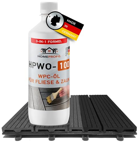 WPC Reiniger Pflegeöl | Für WPC Terrassendielen, WPC Fliesen, WPC Zäune | Natur WPC Öl | WPC Imprägnierung mit Langzeit Wirkung | HPWO-100 (1 Liter)