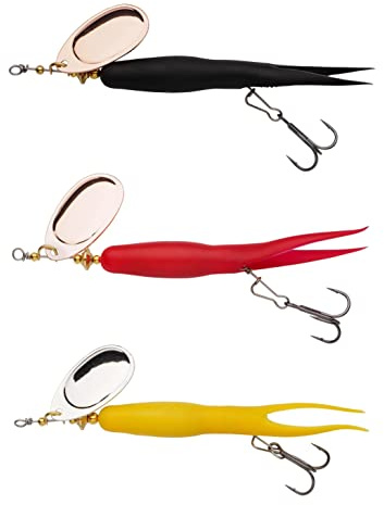 Abu Garcia Salmon Seeker 2.0 Spinner Blade Angelköder mit Gummibeschichtung – Flying Condom Prawn Imitation Bait, Hohe Attraktion für Lachs und Meerforelle