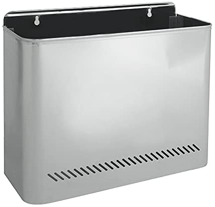 OFITURIA® Papelera de Interior Acero inoxidable Capacidad 11 litros Color Brillo Multiusos con Perforados Interiores para Colgar