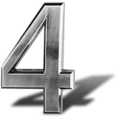 Numéro de Maison en Acier Inoxydable Adhésif - Hauteur 8 cm - Numéro de Rue - Numéro de Porte design (4)