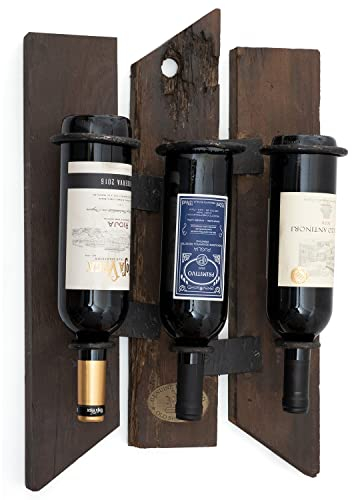 Moritz Weinregal Weinhalter Wandregal 55 x 34 x 16 cm aus altem Schiffs Holz Aufbewahrungsregal Weinflaschenhalter Weinständer Flaschenständer