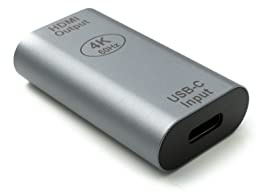 System-S Adaptador HDMI 4K estándar Hembra a USB 3.1 Tipo C Cable Hembra en Gris