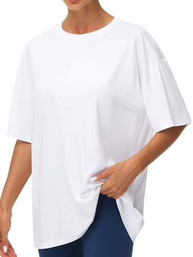 THE GYM PEOPLE T-Shirt Oversize Cotone Donna Manica Corta Sportiva | Spalla Scesa, Oversize, Collo Tondo, Monocolore, Leggero, Traspirante, Morbido, Top Estivi Palestra Tempo Libero