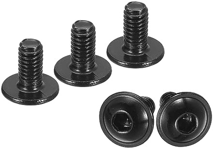 sourcing map Tornillos de cabeza de botón con brida, 50 tornillos de acero inoxidable 304 M4 x 8 mm, tornillos de fijación de óxido negro, tornillos de máquina de rosca completa