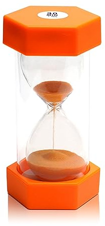 30 Minutes, Sand Timer, Hourglass Sand Timer, Kitchen Timer Digital for Cooking, Clock Timer, for Games, Classroom, Kitchen, Toothbrush Timer, Decoration, Orange