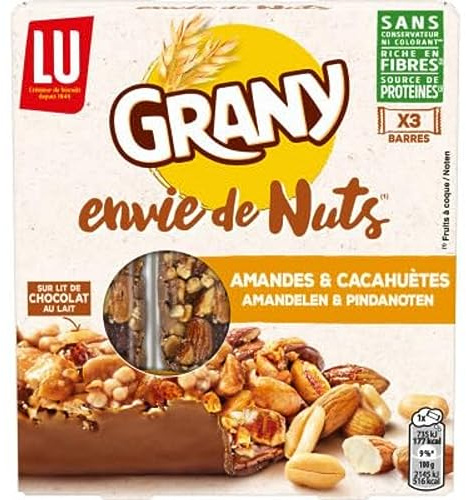 Grany Grany barra de cacahuetes almendras 105 g – El paquete de 105 g