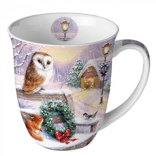 Tasse Eule mit Eichhörnchen