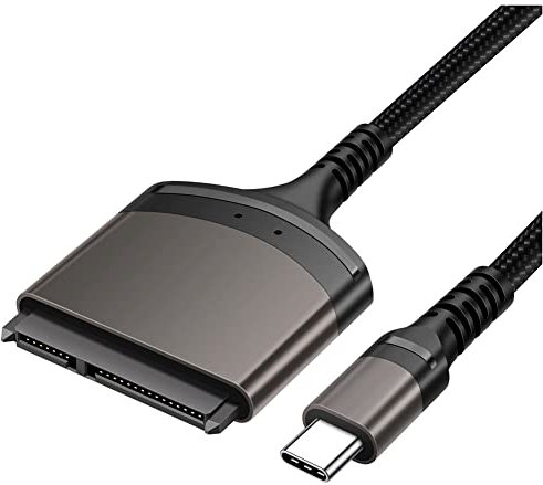 Wlauqueta Cable Tipo-C a 3.0 Adaptador a USB C Cable 2.5 Pulgadas Disco Duro Externo SSD HDD 22 Pin III para PC