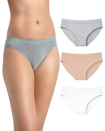 Risalti Slip Donna Bamboo Senza Cuciture 3 Pz - Mutande Donna Seamless Elasticizzate in Viscosa di Bamboo, Intimo Donna Traspirante Ipoallergenico, Morbide e Fresche Tutto Il Giorno - Made in Italy