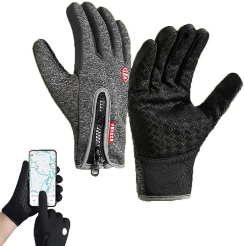FUFRE Freezer Thermo Handschuhe, Thermohandschuhe Winter Herren Mit Wasserabweisender Beschichtung Und Touchscreen-Funktion, Ideal Für Outdoor-Arbeiten, Laufen Und Radfahren
