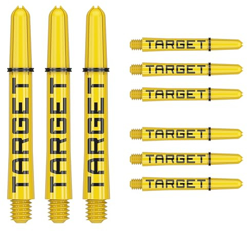 Target Darts Shaft – Target Pro Grip Tag Shaft (9er Pack) Multipack Shafts, Profi Dart Zubehör, Dart Shaft Set (7 Farbkombinationen) - In Längen Kurz/Intermediate/Medium