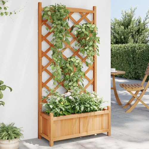 Blumenkübel mit Rankgitter, Tannenholz, für Kletterpflanzen und Terrassen