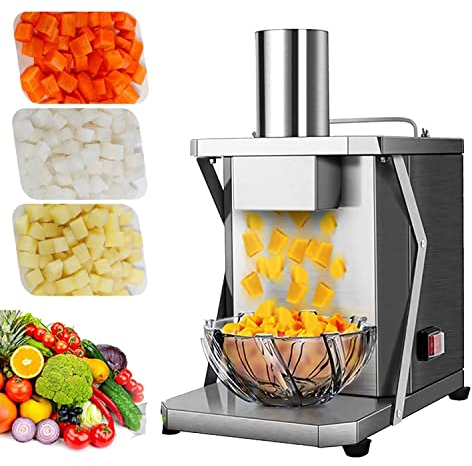 Cortador de verduras eléctrico, rallador comercial de frutas y verduras, con cuchillas de 6/8/10/13/15 mm y rallador de queso para cortar ajustable de 2-4 mm de espesor