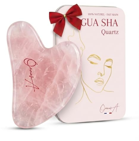Gua Sha Visage et Corps | Pierre Quartz Rose Premium | Massage Anti Ride & Drainage Lymphatique | Guasha | Gasha | Face Shaper | Affiner Le Visage [OanovA]
