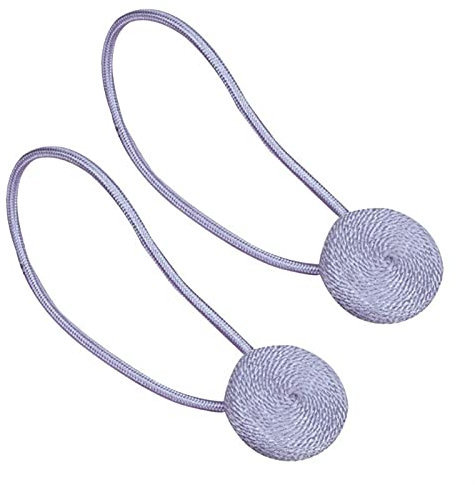 Alzapaños para cortinas, alzapaños de cortina, 2 unidades, magnéticos, redondos, trenzados, cadena esférica, hebilla, correa de ventana, clip de sujeción para cortinas, soportes de cuerda para el