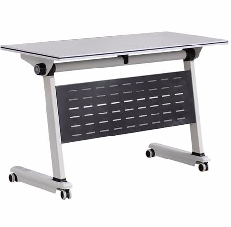 YVYKFZD Konferenztisch, klappbarer Besprechungstisch mit Rollen, mobiler Schreibtisch Klapptisch mit Klappplatte, rollbarer rechteckiger Meetingtisch Mehrzwecktisch, platzsparend(4PCS,55.1x15.7x29.5