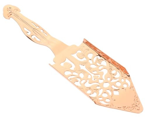 Mikinona Absinthe Spoon Stainless Steel Hollow-Out Dripper Metal Bar Accessory Rose Gold for Cocktail Mixing and Sugar Cube Filtering
