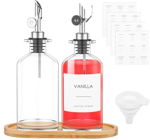 BUTORY Der 2pcs 350 ml Olivenölspender Glas -Speiseölspender Rechteckiger Essigspender Transparenter Olivenölflasche große Kapazität Sojasaucenspender für Küchenkochen(silbrig)