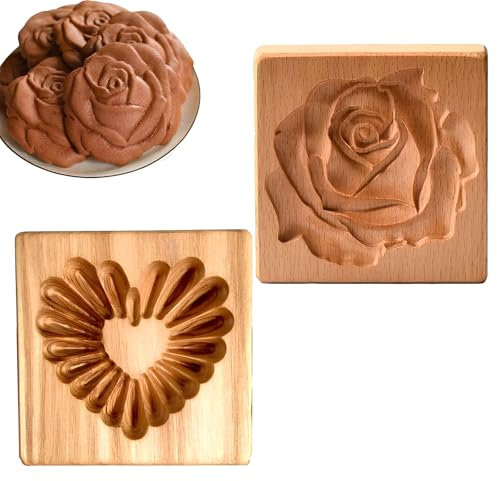 Biscuit,Wooden Cookie Molds,Wooden Cookie, 3D Baking, Biscuit Cutter, Cookie Stamps for DIY Baking, Cake, Pastry, Baking Tool