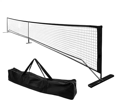 Tennisnetz für den Außenbereich, verstellbares Tennisnetz, Outdoor-Sportnetz, tragbares Tennisnetz, abnehmbares Tennisnetz, 9,5 kg, Tennisnetz mit Tragetasche, 6,7 m für Tennis, Badminton