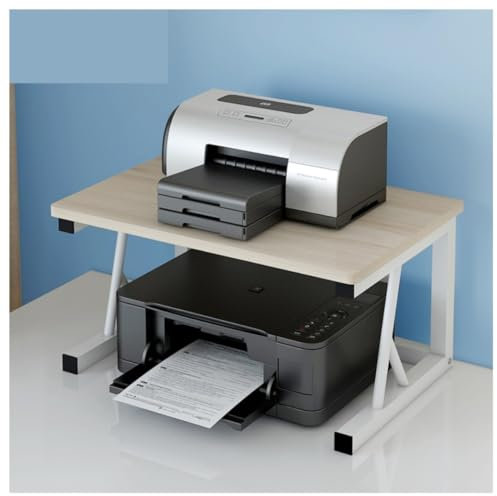 Tier-Desktop-Druckerständer mit Ablagefach für Büro und Zuhause, Druckerregal für Faxgeräte, Scanner und mehr, kompakter Drucker-Schreibtisch und Regal-Kombination für kleine Räume (Schwarz 4