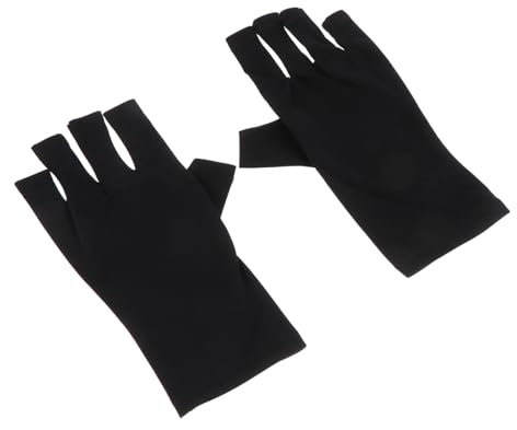 minkissy 2pcs Uv Protection Gloves for Nail Professional Gel Manicure Half Finger Design for Gel Manicure Tools and Prep and Wipe Process