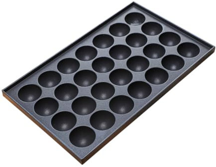 LALADEFIEE Takoyaki Pan 28-Hole Poffertjes Mold Aluminum Baking Mold Household Pancake Balls Pan for Octopus Ball Cooking