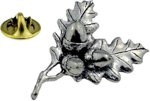 Anstecknadel aus Eichenblatt und , Zinn, 3cm, Metall
