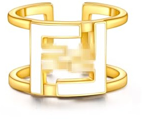 Wasserfest Weiß Buchstabe F Ringe Frauen,Nagel Ringes Gold Damen Sterling Silber 925,Verstellbar,Dupes,Ideal Geschenk für Frauen,Mode Schmuck,Quadratisch