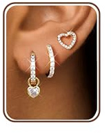 Chriscoco Ohrringe Silber Set Goldene Ohrringe Damen Creolen Silber | Hypoallergene Ohrringe Creolen Mit Anhänger,14 Karat Vergoldet Kleine Ohrstecker,Piercing Ohr Für Mehrere Ohrlöcher