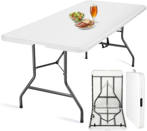 Velway Gartentisch Klappbar 180x74cm Wetterfest Klapptisch Buffettisch