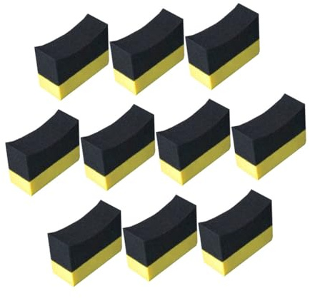 WEKADRIN 10 Pièces Lot de Éponges Applicatrices de Cire pour Pneus Mousse Douce Super Absorbante Résistante Déformation pour Nettoyage Intérieur et Polissage Voiture