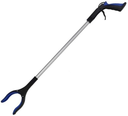 Müllgreifer mit verlängerter Reichweite, Flexibler Greifer, leichter Müllsammler for ältere Menschen mit Behinderungen, Greifhilfe-Werkzeug for Aufsammeln von Müll(Blue)