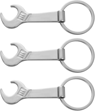 VERDANVERSE 3 pièces Porte-clés Décapsuleur Mini Clé à Molette Créatif Métal Lot de Design Compact pour Homme et Femme Accessoire Pratique