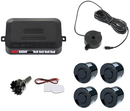 Assist Sensori Parcheggio Applicazione radar di retromarcia Kit sensore di parcheggio per auto 22mm 4 sensori Radar di retromarcia Indicatore di avviso sonoro di sonda 12V