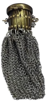 YIUPEDRFG Vintage plånbok från 1920-talet, brittisk plånbok, unik metallväska med hängande kedja, medeltida brittisk nyckelhållare, traditionell väska, liten ficka, samlarväska