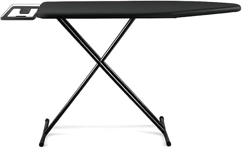 S SHAM® Folding Ironing Board, 122x38cm, Adjustable Height 72-91cm, Heat-Resistant Fabric, Includes Silicone Iron Rest, Safety Lock, Anti-Skid Feet
