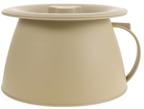 NOLITOY Pot de Chambre avec Couvercle Jaune Clair, Urinoir en Plastique Renforcé, Seau de Collecte D'urine Compact et Anti-odeurs, Adapté aux Garçon et Filles et Personnes Âgées