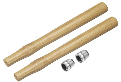 sourcing map 2pcs Wood Sledge Hammer Handle 13.6 Hammer Wooden Replacement Handles with Round Wedges for 3lb Round Octagonal Head Decking Framing Carpentry Construction DIY Sledge Axe Tools