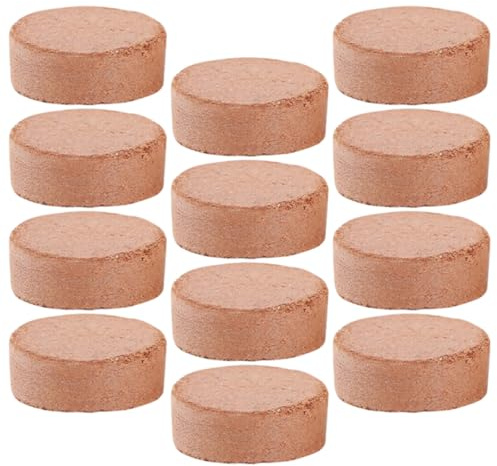 DOITOOL 60 Stück Kokosnuss Anzuchtblöcke Komprimierte Nährstoff Bodenpellets Biologisch Abbaubares Pflanzsubstrat für Gemüse Blumen Gartenerde für Balkon und Gewächshaus