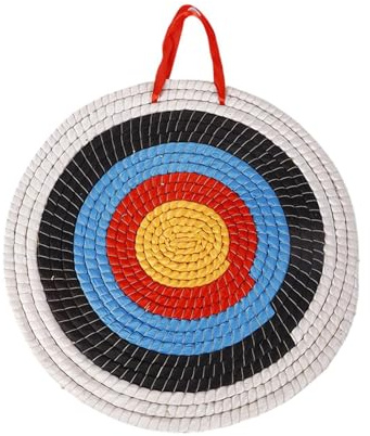 Zielscheibe Bogenschießen, Handgefertigtes Strohbogenziel 50x50cm, Strohzielscheibe für Recurvebogen Compoundbogen oder Langbogen 20Zoll Traditionelles Bogenpfeilziel für Kinder Jugend Erwachsene